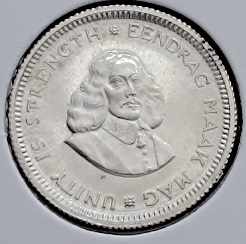 munt Zuid-Afrika 5 cent 1964 zilver 0,500, Postzegels en Munten, Ophalen of Verzenden, Zuid-Afrika, Zilver