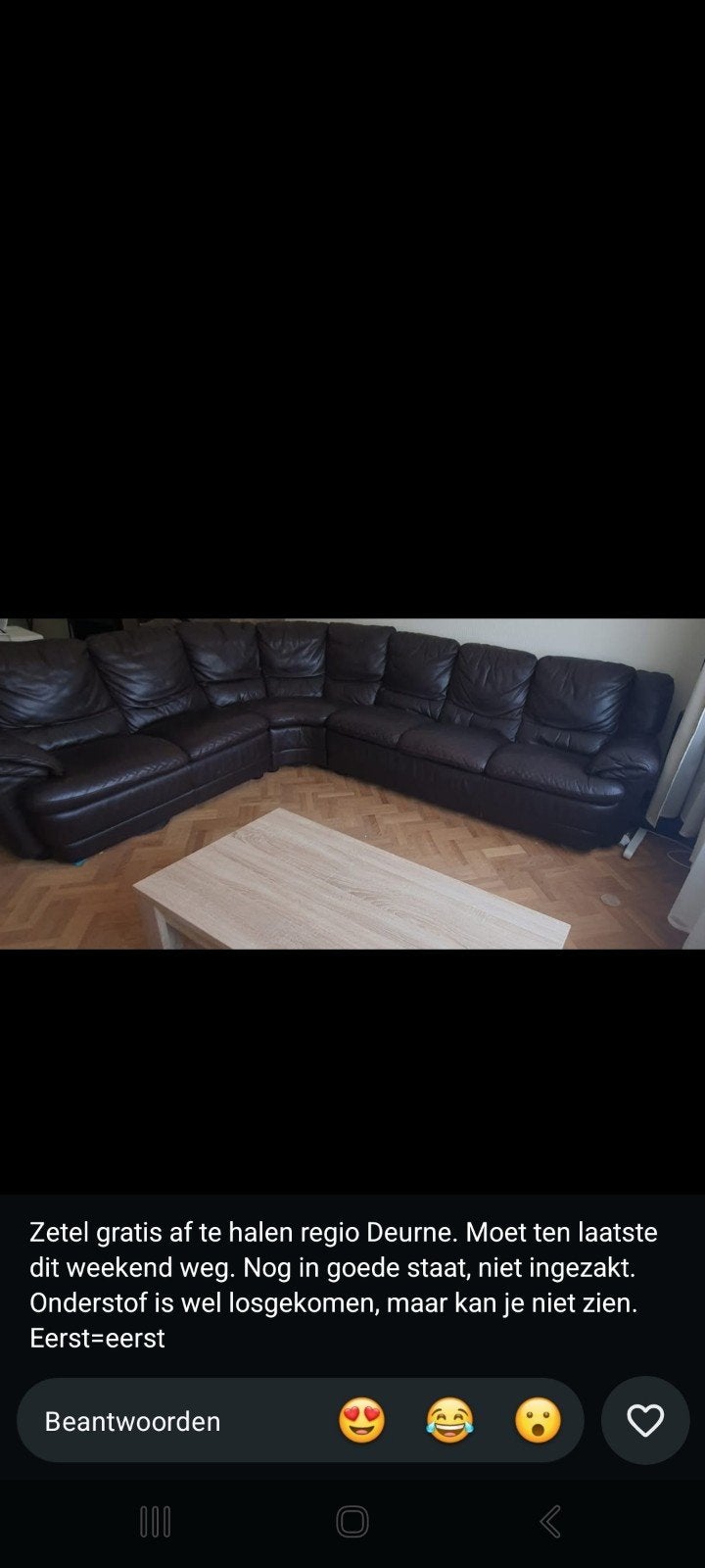 Lederen zetel, Ophalen, 250 tot 300 cm, Gebruikt, Hoekbank