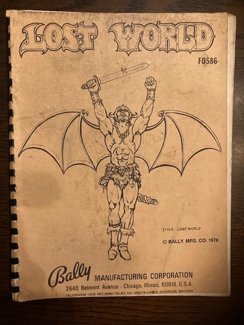 BALLY LOST WORLD MANUAL, Verzamelen, Automaten | Flipperkasten, Gebruikt, Elektronisch, Bally, Ophalen of Verzenden