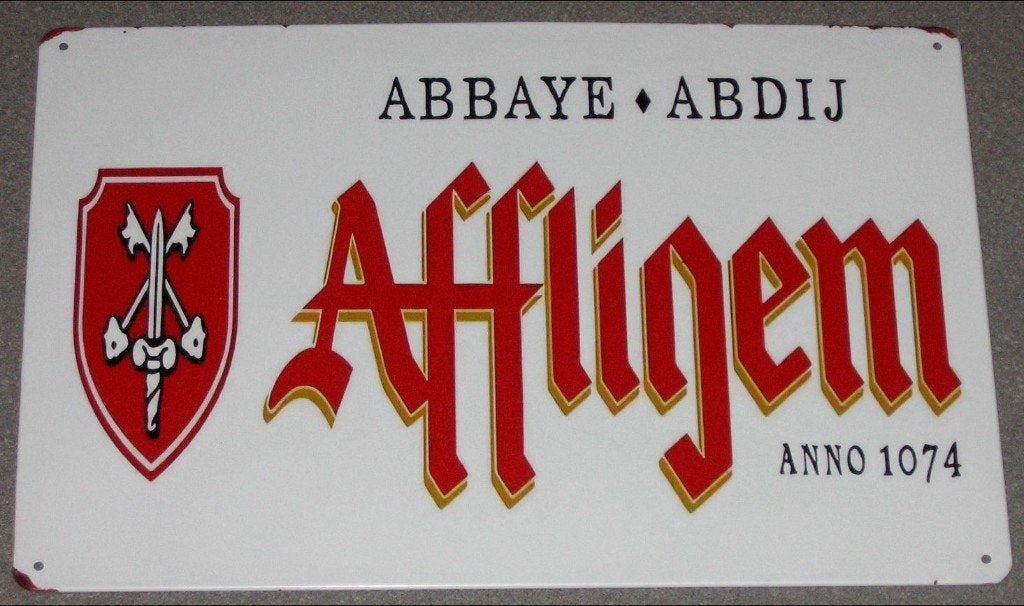 AFFLIGEM BIER : Metalen Bord Affligem Abdijbier - Anno 1074, Verzamelen, Verzenden, Nieuw, Reclamebord, Plaat of Schild, Overige merken