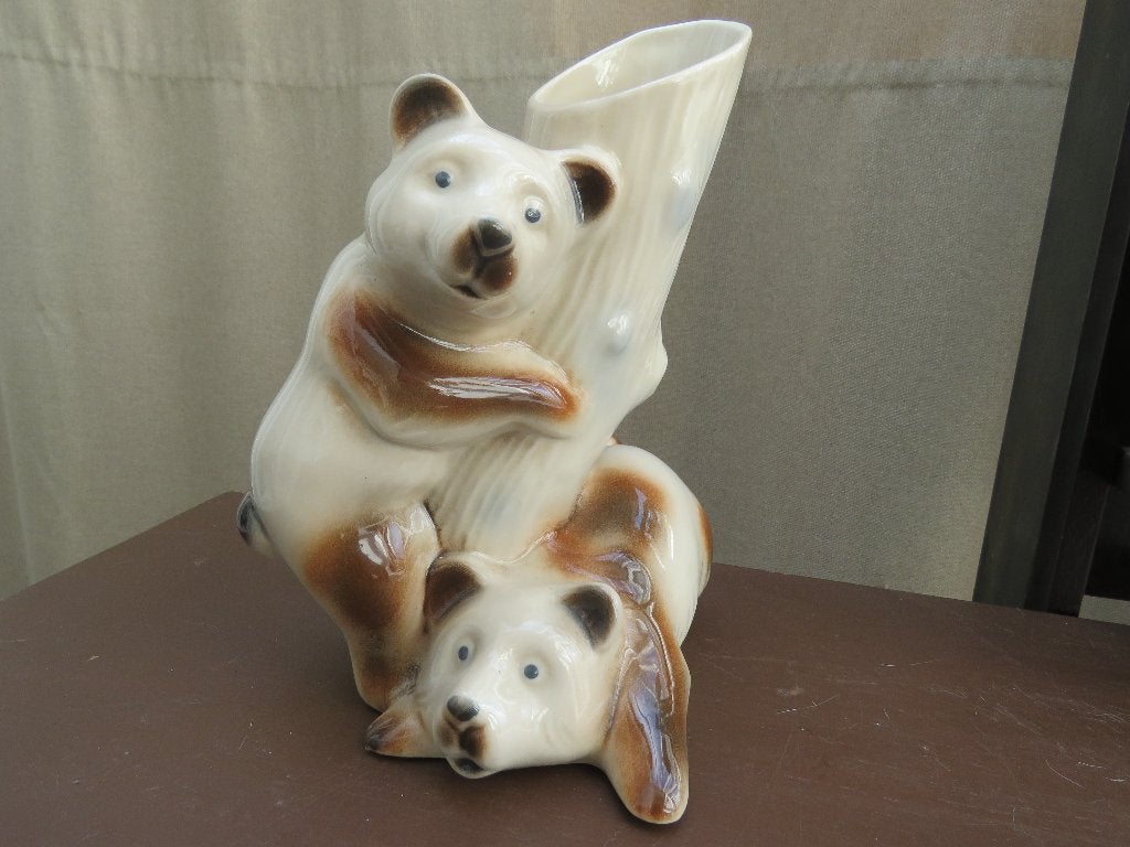 Vase à ours vintage en céramique des années 1950, Antiquités & Art, Enlèvement ou Envoi