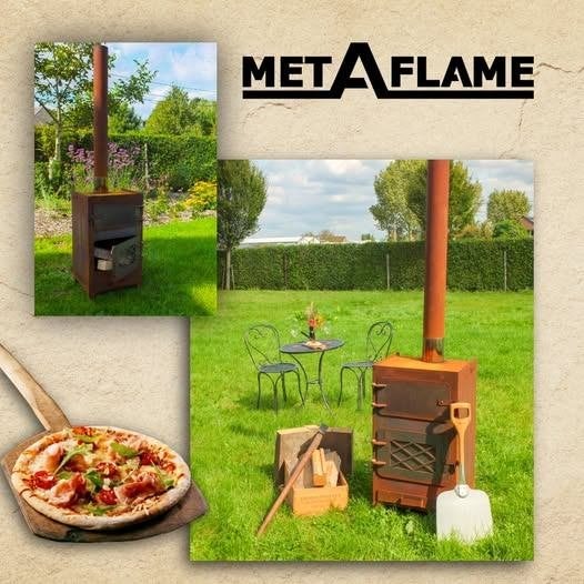 CortenStaal Hout Pizzaoven-MetAflame bij Techniekwinkel, Ophalen, Nieuw, Andere