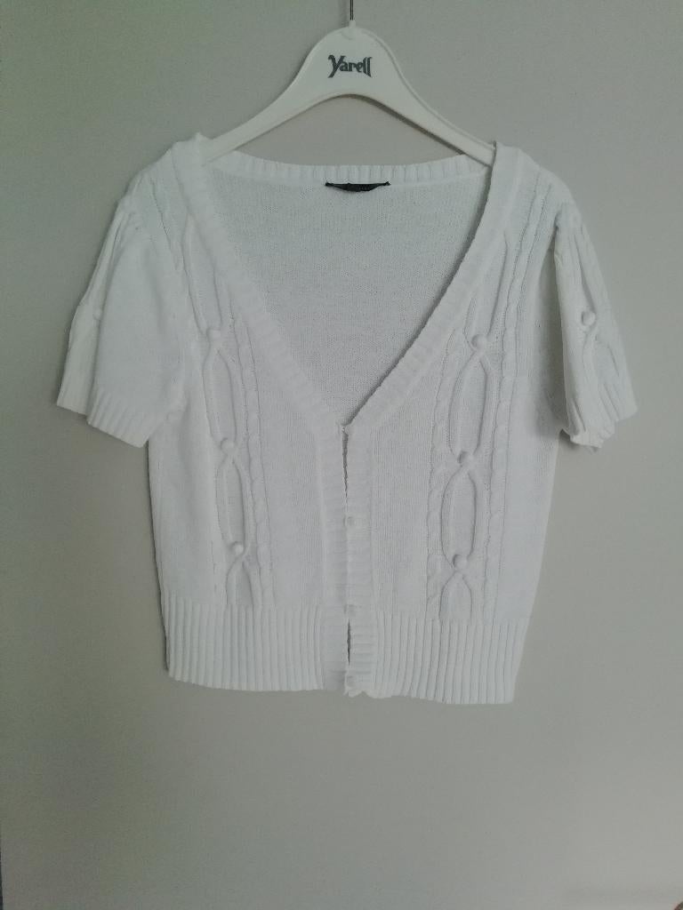 Gilet court blanc Cassis avec col-V et fermeture boutonnée, Vêtements | Femmes, Pulls & Gilets, Cassis, Taille 36 (S), Comme neuf