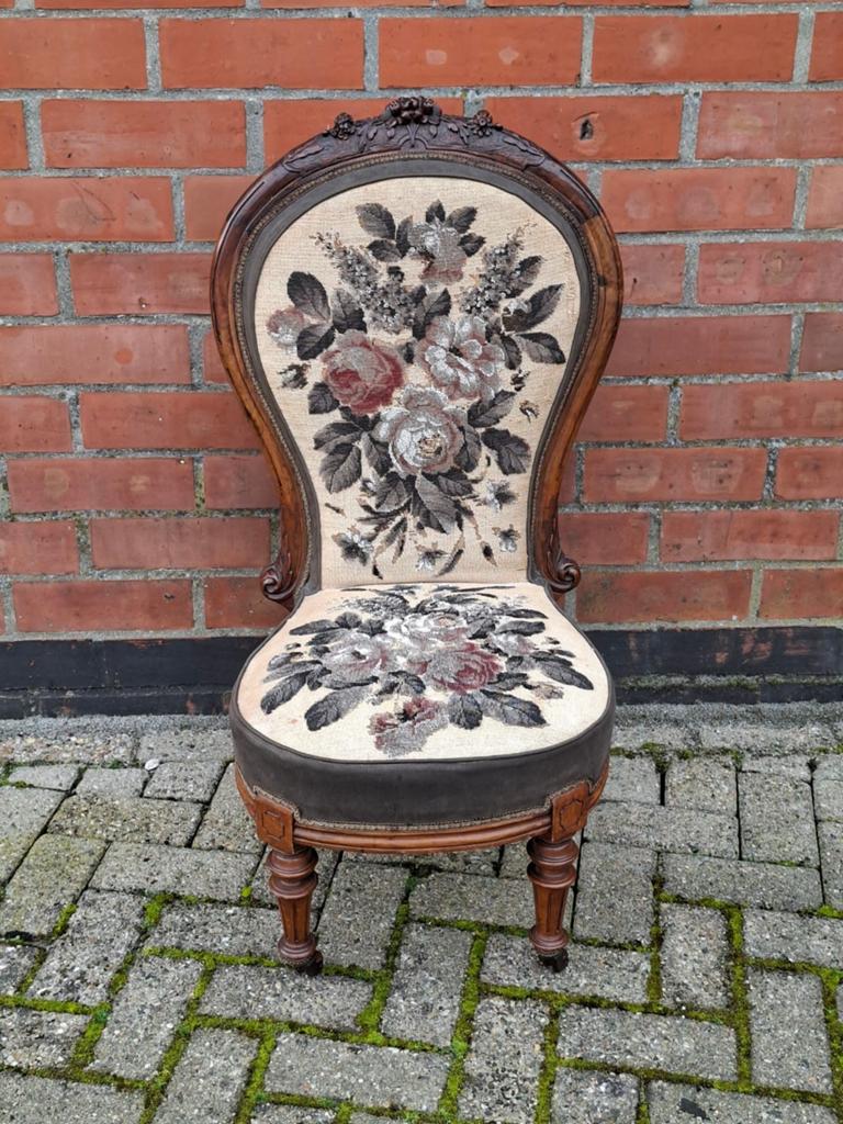 Antiek stoel met wieltjes, Antiek en Kunst, Ophalen of Verzenden
