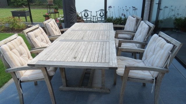 chaise de jardin en teck, Jardin & Terrasse, Salons de jardin, Utilisé, 6 places, Enlèvement