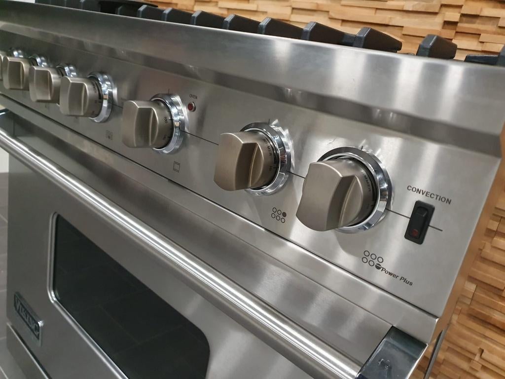 🔥Luxe Viking Fornuis 90cm RVS 6 pits GASOVEN, Ophalen, 60 cm of meer, Zo goed als nieuw, Energieklasse A of zuiniger