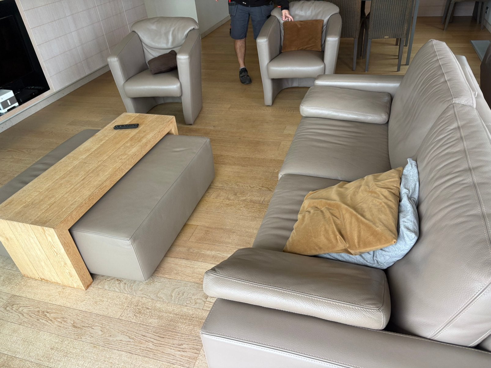 Zetel set, Huis en Inrichting, Ophalen, Gebruikt, Leer