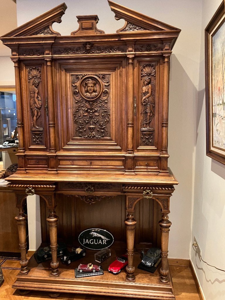 Italiaanse neo-renaissance apothekerskast (ca. 1870-1900), Huis en Inrichting, Ophalen, 100 tot 150 cm, 200 cm of meer, Zo goed als nieuw