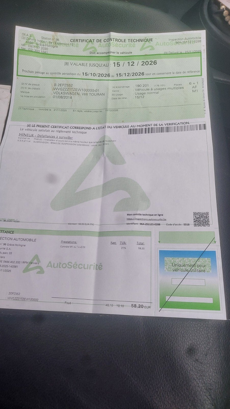 vw touran 7place, Postzegels en Munten, Aandelen en Waardepapieren, Ophalen of Verzenden