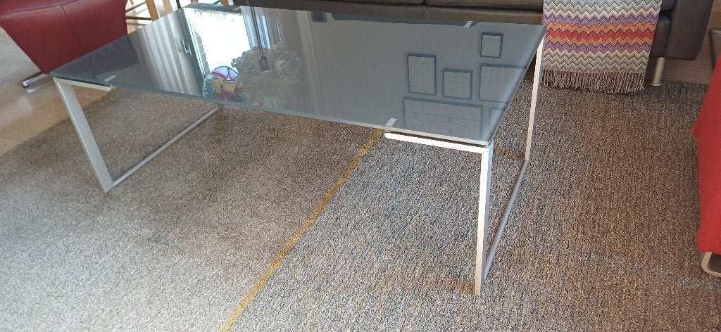 Salontafel met gefumeerd glas, Huis en Inrichting, Ophalen, Gebruikt, 100 tot 150 cm, 50 tot 100 cm