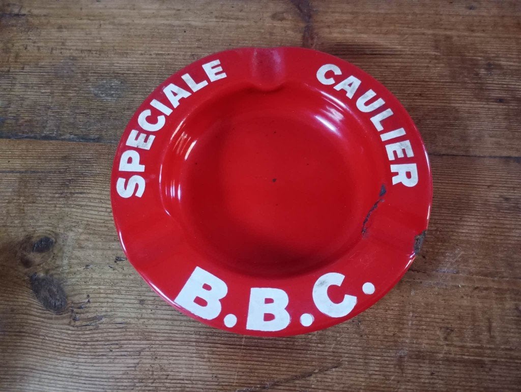Brasserie bière cendrier émaillé BBC Caulier, Collections, Marques de bière, Enlèvement ou Envoi, Utilisé, Panneau, Plaque ou Plaquette publicitaire