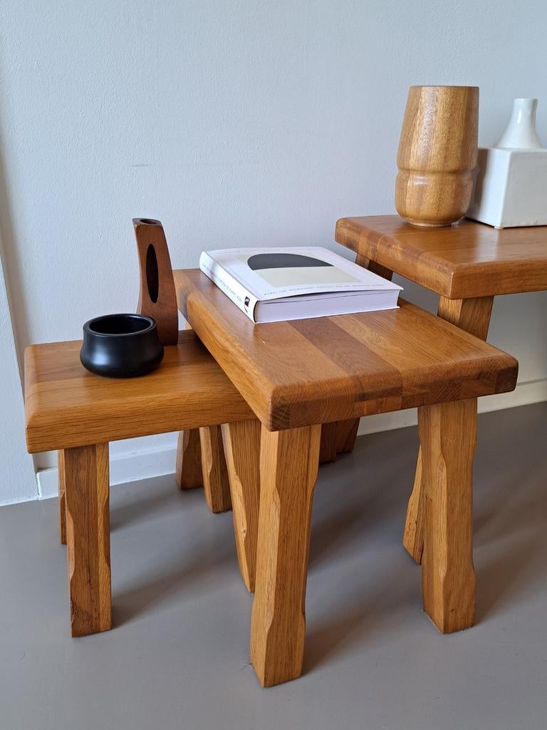 Vintage mimiset eikenhouten bijzettafeltjes, Ophalen