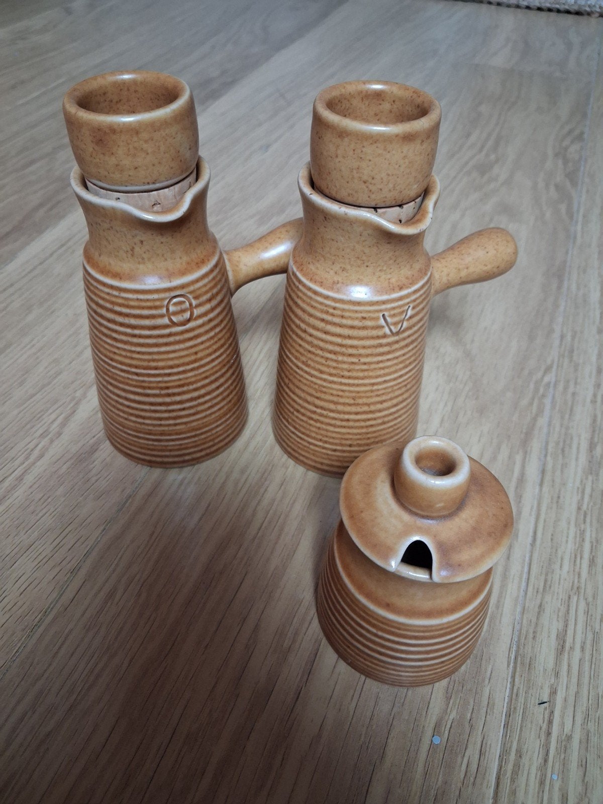 Vintage Langley England 'Canterbury' Olie, Azijn+ Mosterdpot, Ophalen of Verzenden