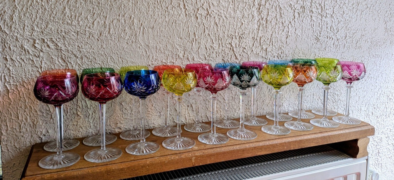 Superbe lot de 18 verres en cristal Val Saint Lambert (12+6), Antiek en Kunst, Antiek | Servies compleet, Ophalen