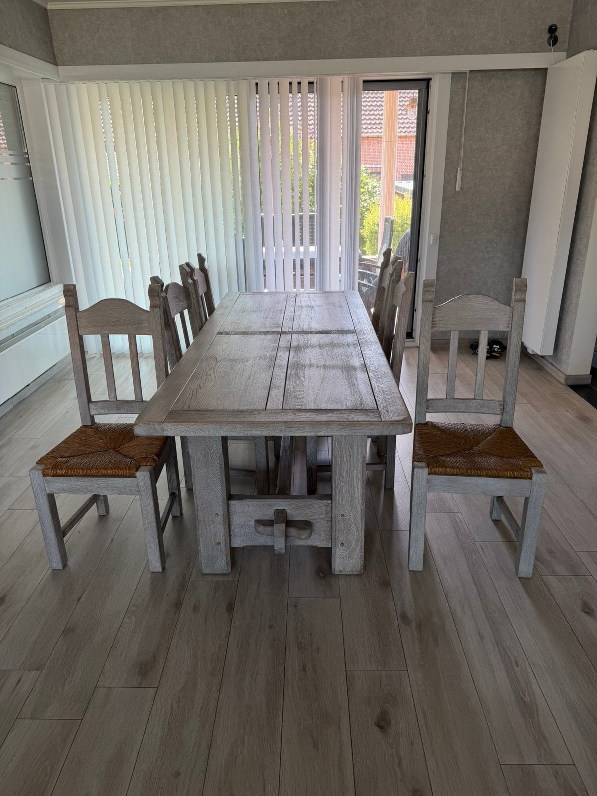 Eetkamer + 6 stoelen, Ophalen, Gebruikt, 6 tot 8 stoelen