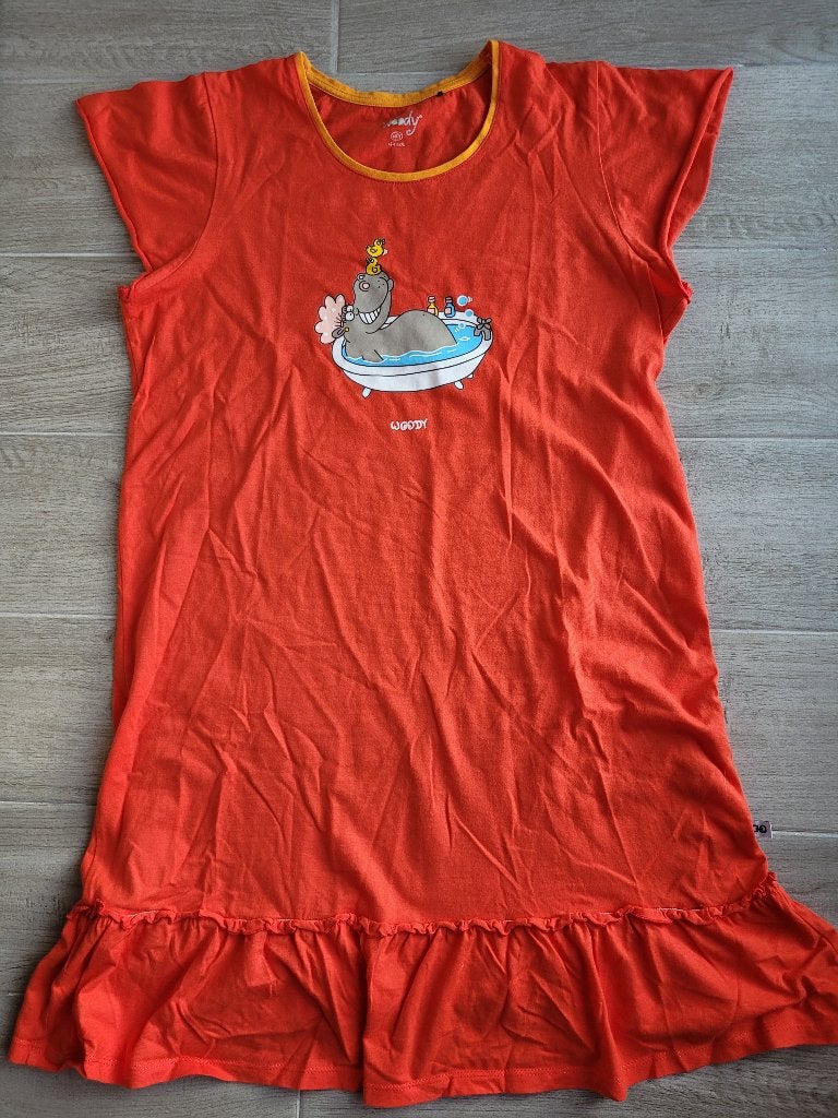 Robe de nuit Hippo - Woody - taille 164, Enlèvement ou Envoi, Comme neuf, Vêtements de nuit ou Sous-vêtements, Fille