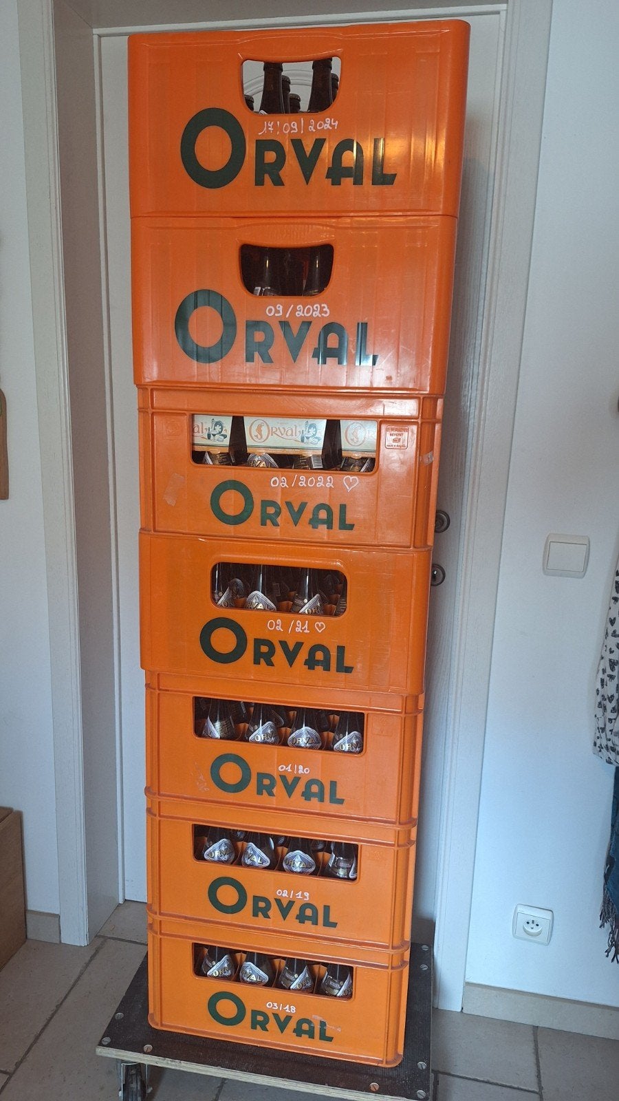 Lot d'exception Bacs Orval millésimés (2018-2024) + Casier 2, Collections, Enlèvement