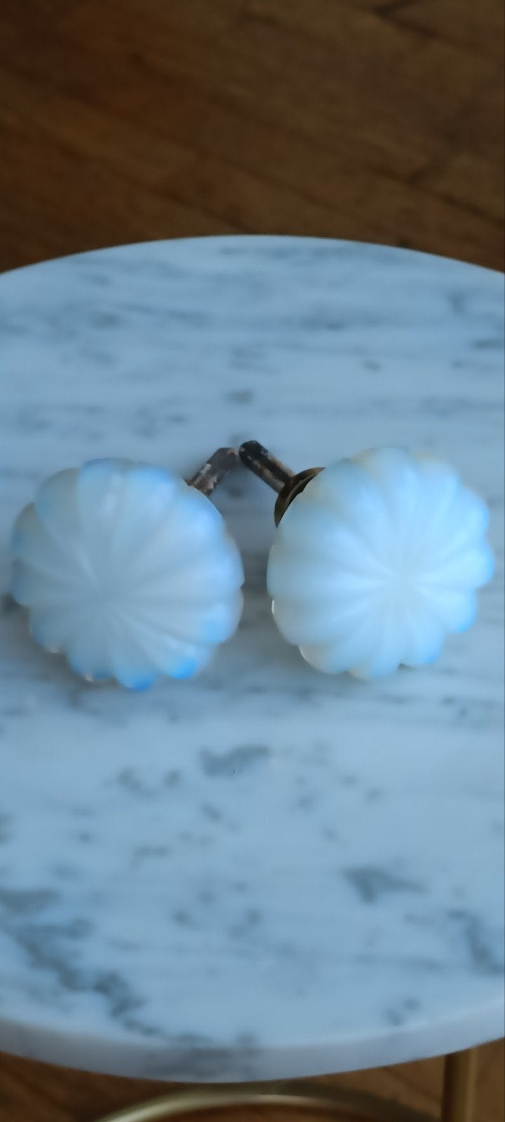 19e eeuwse deurklinken. Wit opaline glas. Bourgoise-huis, Ophalen of Verzenden