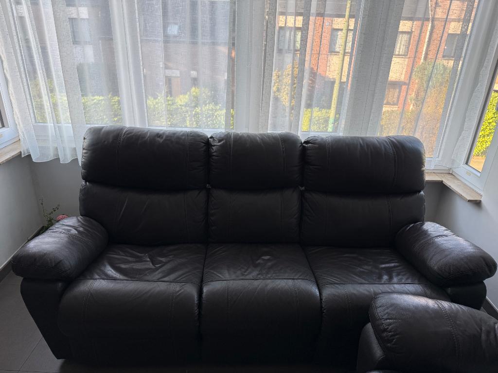 Canapé cuir 3 places relax, Maison & Meubles, Trois personnes, 250 à 300 cm, Moins de 75 cm, Banc droit