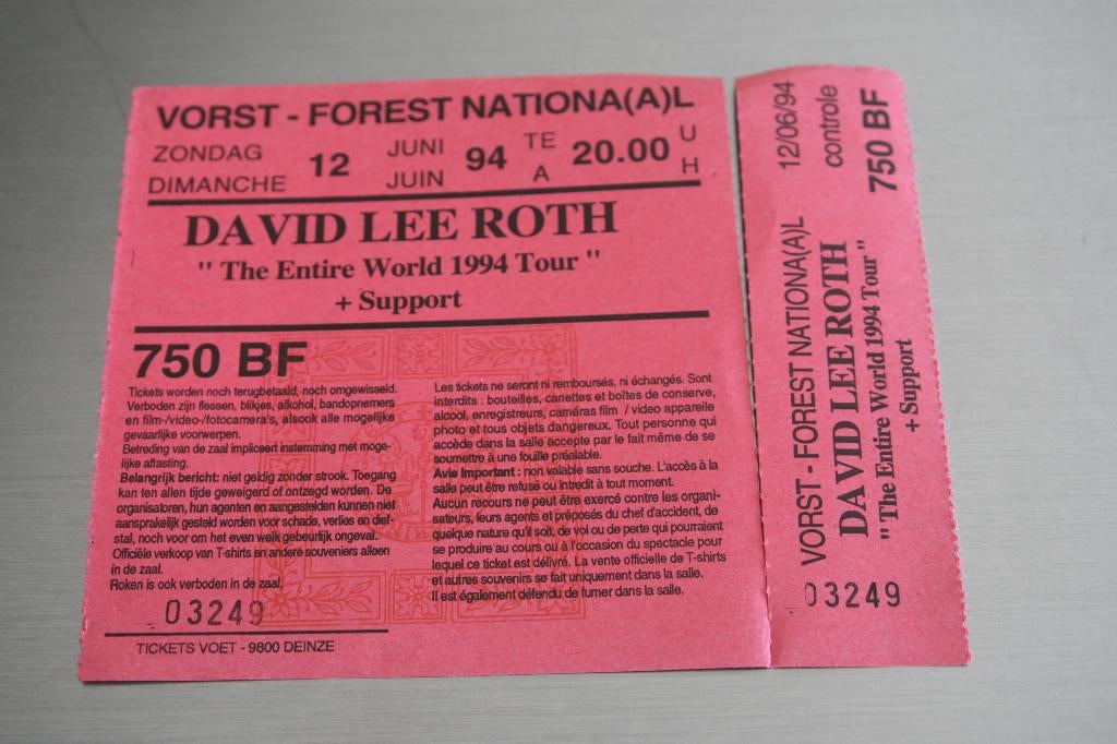 collectie originele ongebruikte concerttickets 1992-1994, Tickets en Kaartjes