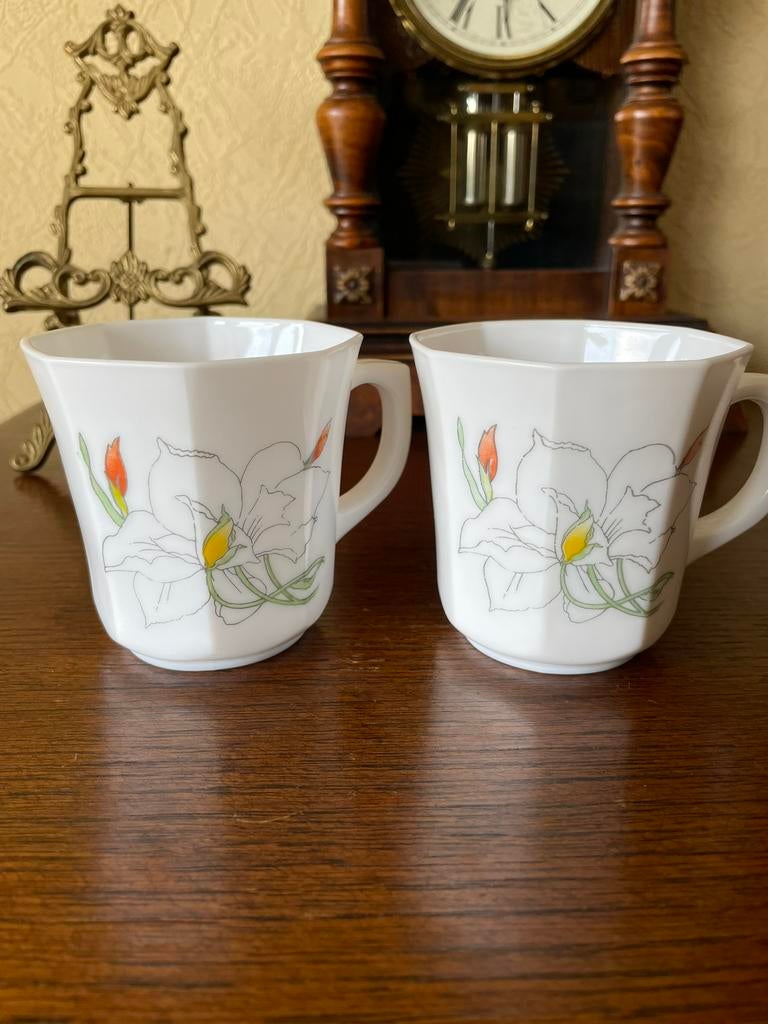 Tasses Arcopal pétunia, Enlèvement ou Envoi, Utilisé, Tasse(s) et/ou soucoupe(s)