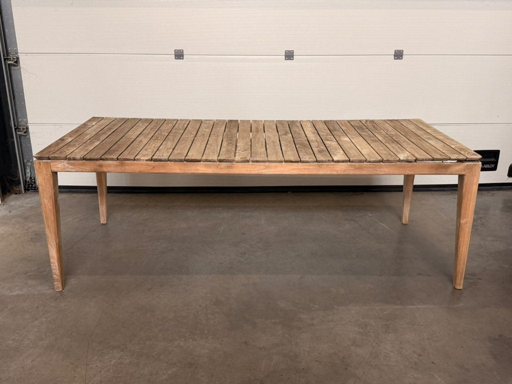 (54) grote tuintafel in teakhout., Ophalen, Gebruikt, Teakhout