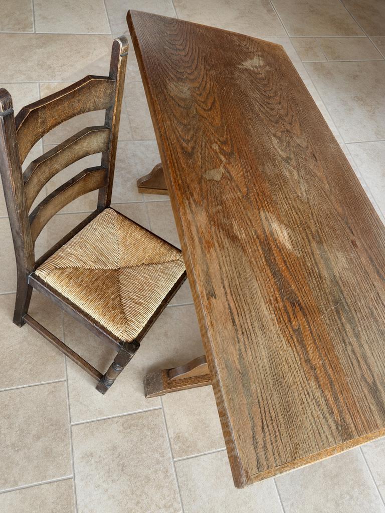 Tble en chaine et 6 chaises, Maison & Meubles, 150 à 200 cm, Cinq personnes ou plus, Enlèvement, Utilisé