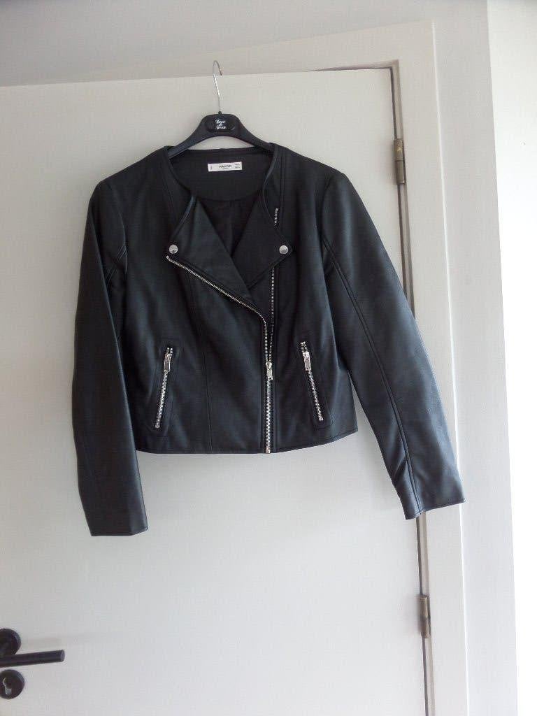 Leren jasje Mango, Maat 38/40 (M), Mango, Zwart, Ophalen of Verzenden