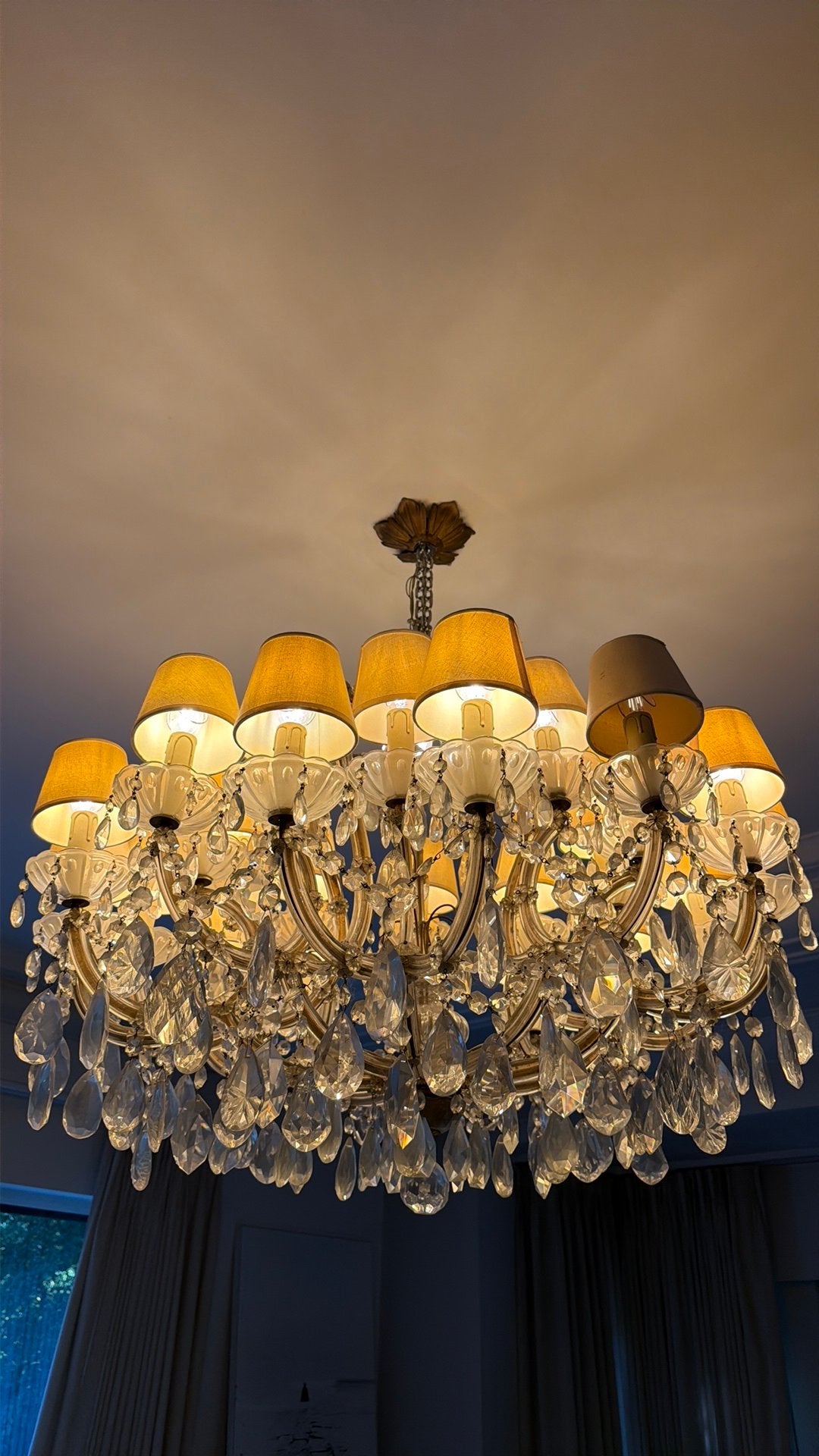 Kristal luchter, Huis en Inrichting, Lampen | Kroonluchters, Ophalen, Gebruikt