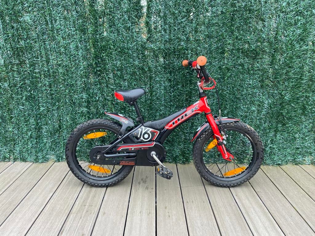Trek 16” kinderfiets, Fietsen en Brommers, Ophalen, Gebruikt, Terugtraprem, 16 tot 20 inch