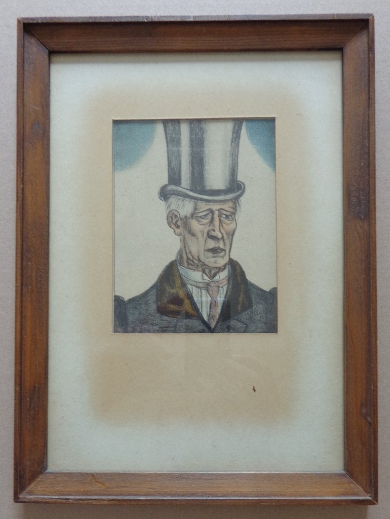 FELIX TIMMERMANS / MAN MET HOED / KLEURLITHO / 30x22cm KADER, Antiek en Kunst, Kunst | Litho's en Zeefdrukken, Gelimiteerde oplage