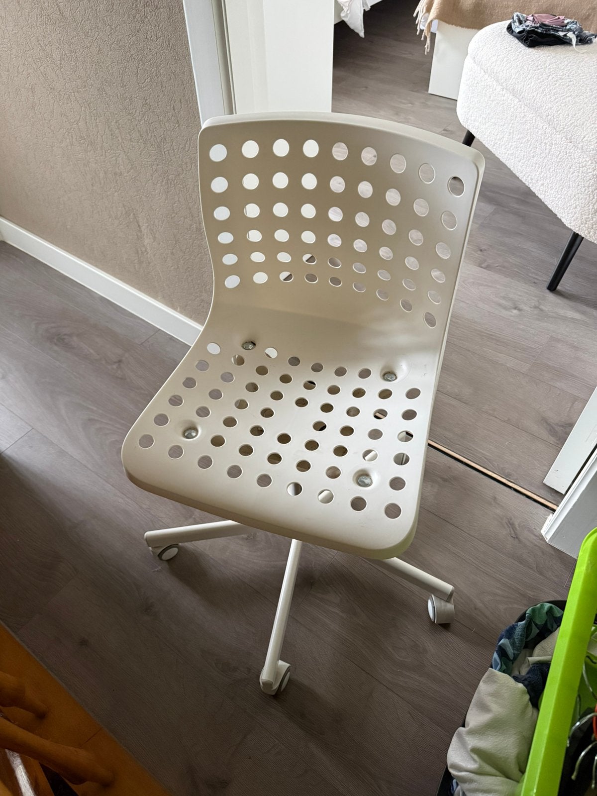 Ikea bureau stoel, Ophalen, Zo goed als nieuw, Wit, Bureaustoel
