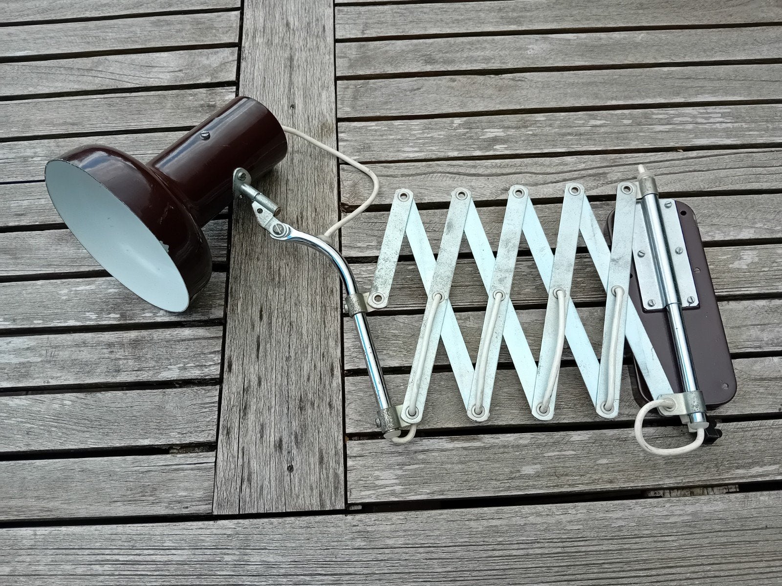 vintage schaarlamp, Ophalen of Verzenden, Gebruikt, Metaal, Leeslamp