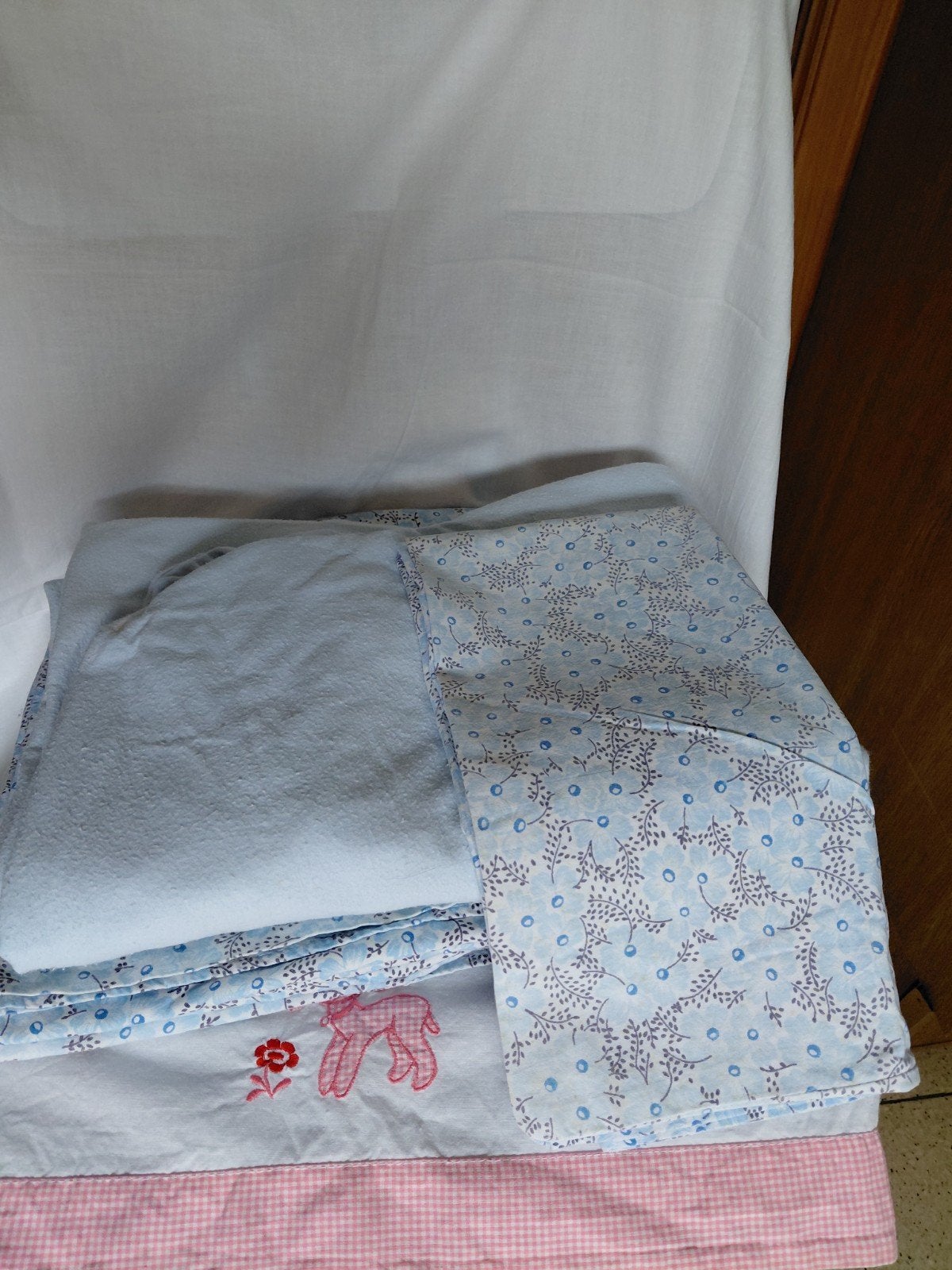 parrure de lit 1 personne, Enlèvement ou Envoi, Une personne, Coton, Bleu
