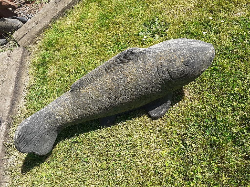 Grand poisson en pierre patinée ( Longueur 1m)., Enlèvement, Comme neuf, Autres matériaux, Animal