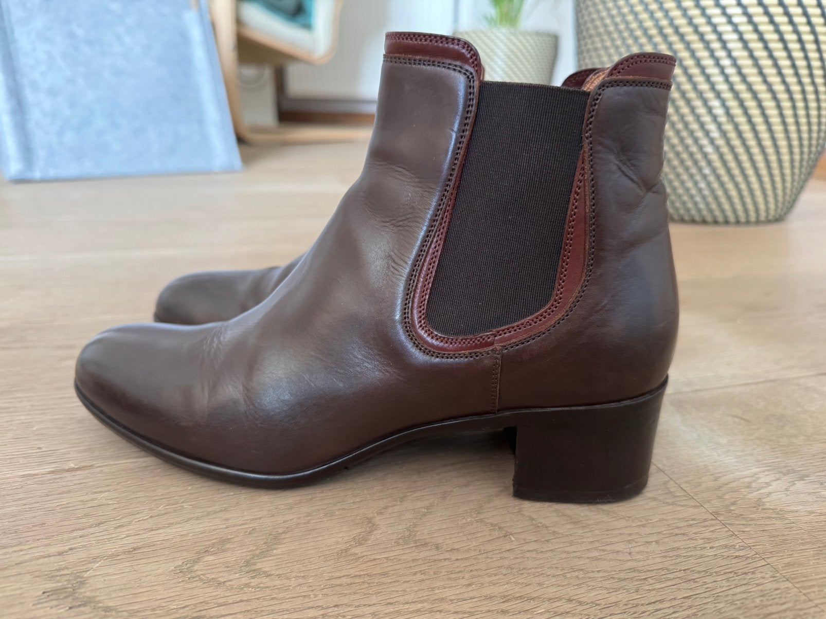 Bottines à talons Marron, Bruin, Lage of Enkellaarzen, Ophalen of Verzenden, Gedragen