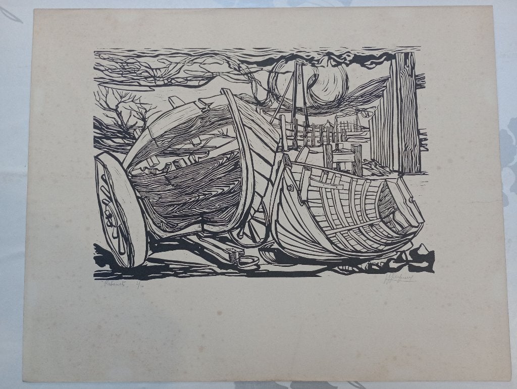 Gravure originale Herman Verbrugge signée, 3 sur 20, B65, Enlèvement ou Envoi, Gravure, Numéroté