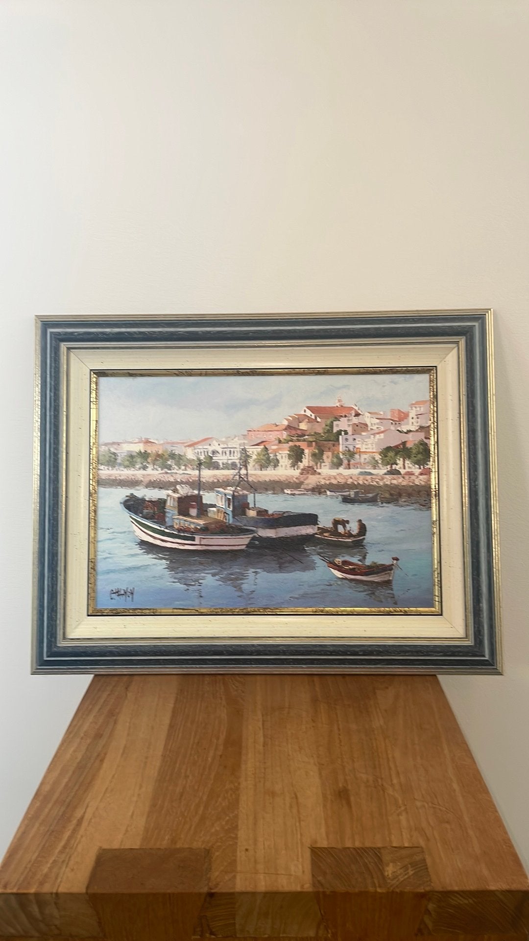 Mooi schilderij, Antiek en Kunst, Ophalen, Maritiem / water, Doek, Handgeschilderd