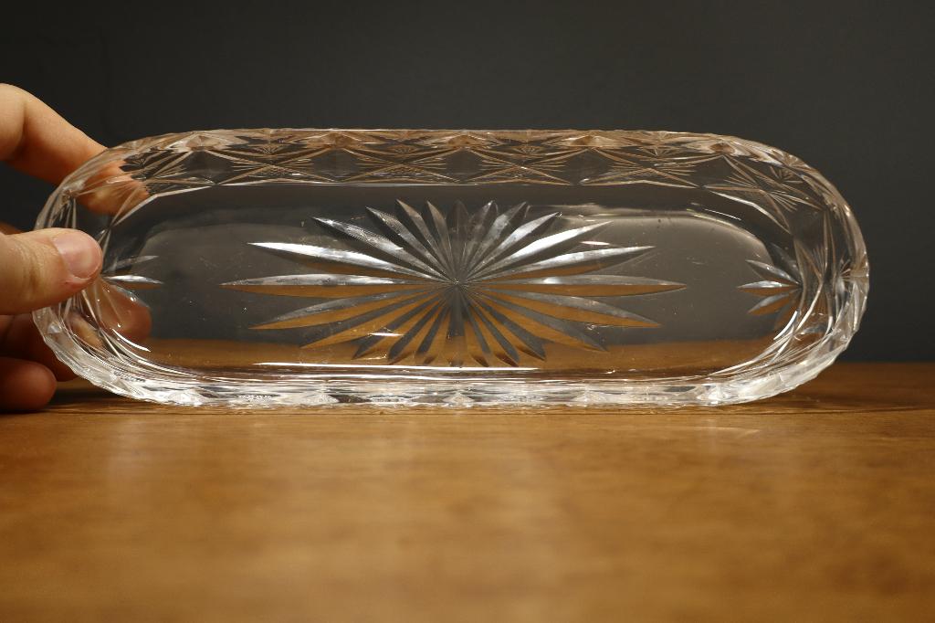 Klein antiek zwaar glazen vakje voor bureau of sieraden, Antiek en Kunst, Ophalen of Verzenden
