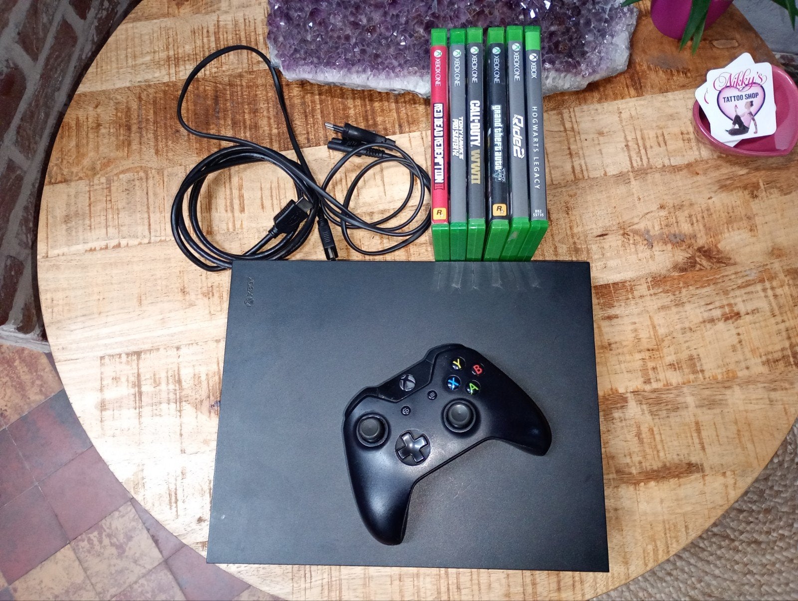 xbox one x + games, Met games, Ophalen of Verzenden, 1 TB, Met 1 controller