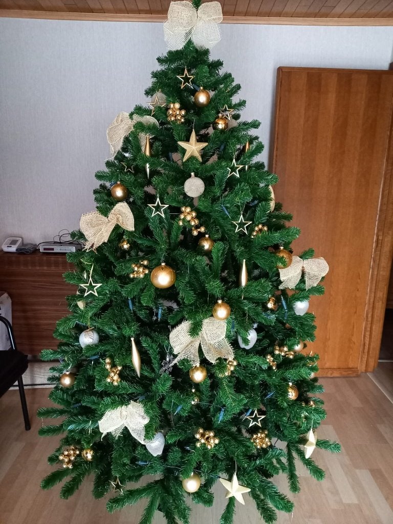 Kerstboom met versiering en verlichting., Ophalen, Zo goed als nieuw