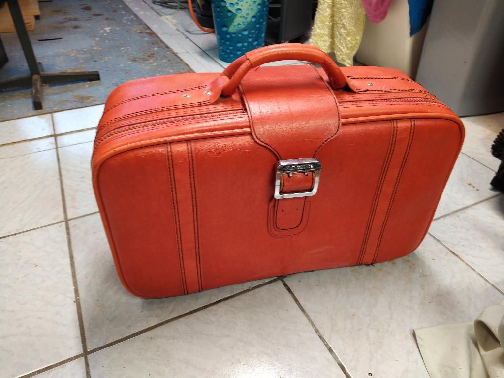 Vintage Samsonite koffer, Handtassen en Accessoires, Koffers, Ophalen, Gebruikt, Leer, Slot