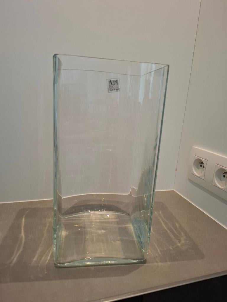 Bloemen vaas 14x14x28,5 Art of Living, Ophalen of Verzenden, Zo goed als nieuw, Overige kleuren, Glas