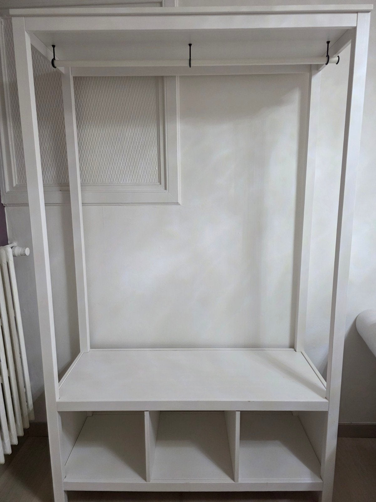 Penderie, couleur blanc, avec tringle et 3 emplacements, Enlèvement, Comme neuf