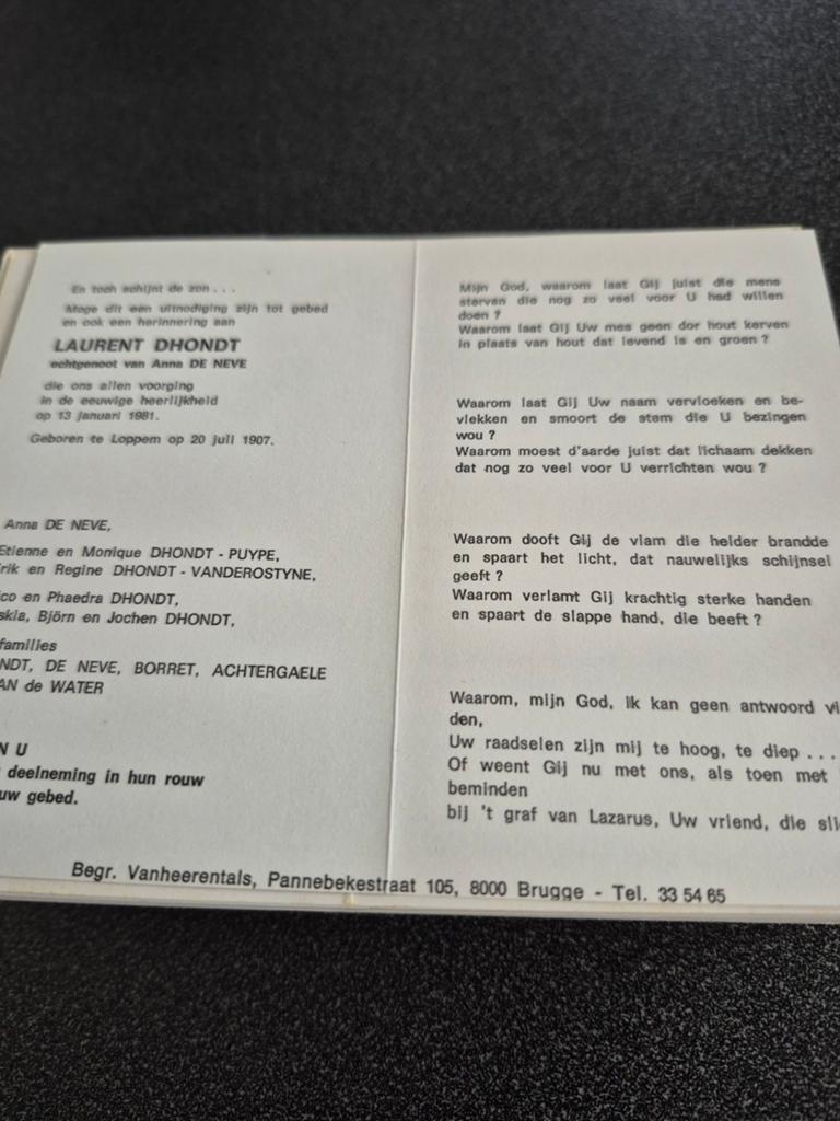 Bidprentjes Loppem, Verzenden