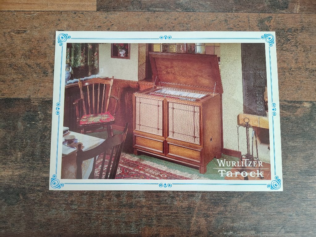 Flyer: Wurlitzer Tarock (1969) jukebox, Verzenden, Wurlitzer