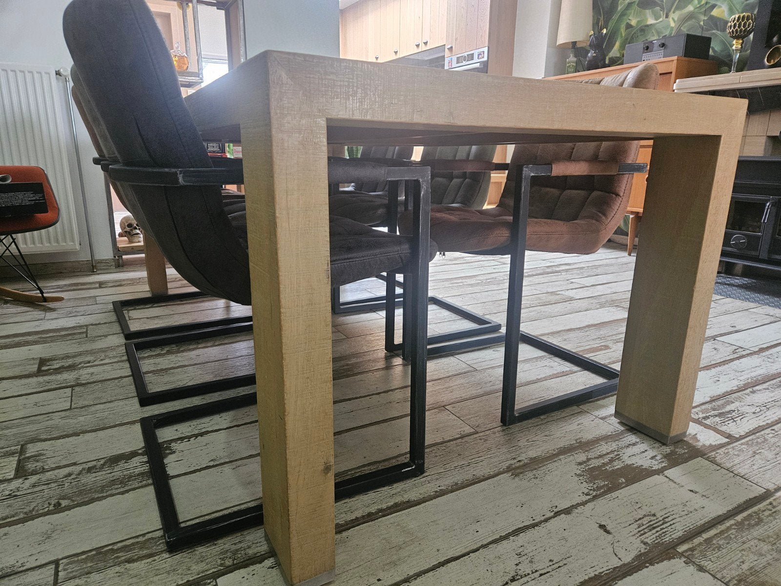 Eettafel eik, Cinq personnes ou plus, Enlèvement, Utilisé, 50 à 100 cm
