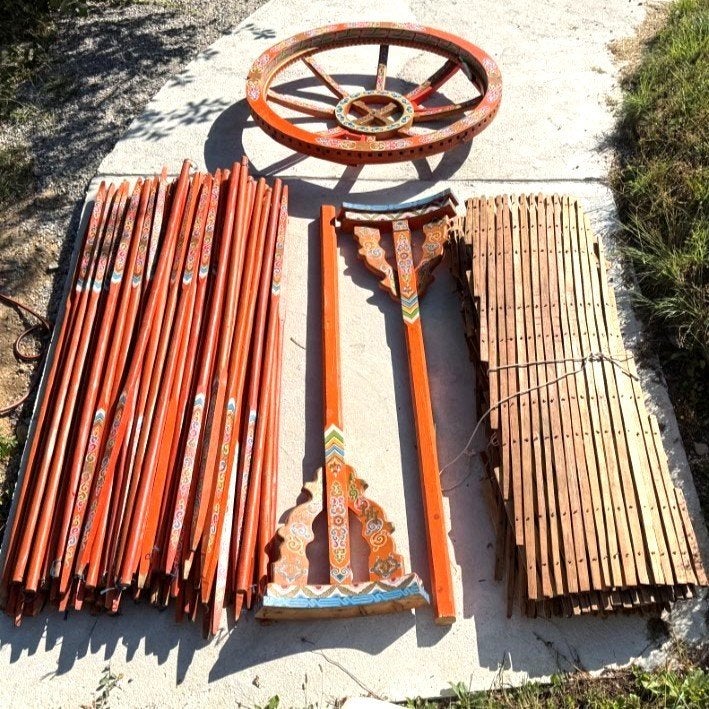 te koop: Mongoolse handgeschilderde yurt — 5,8 m — 4.500€, Caravans en Kamperen, Ophalen, Gebruikt