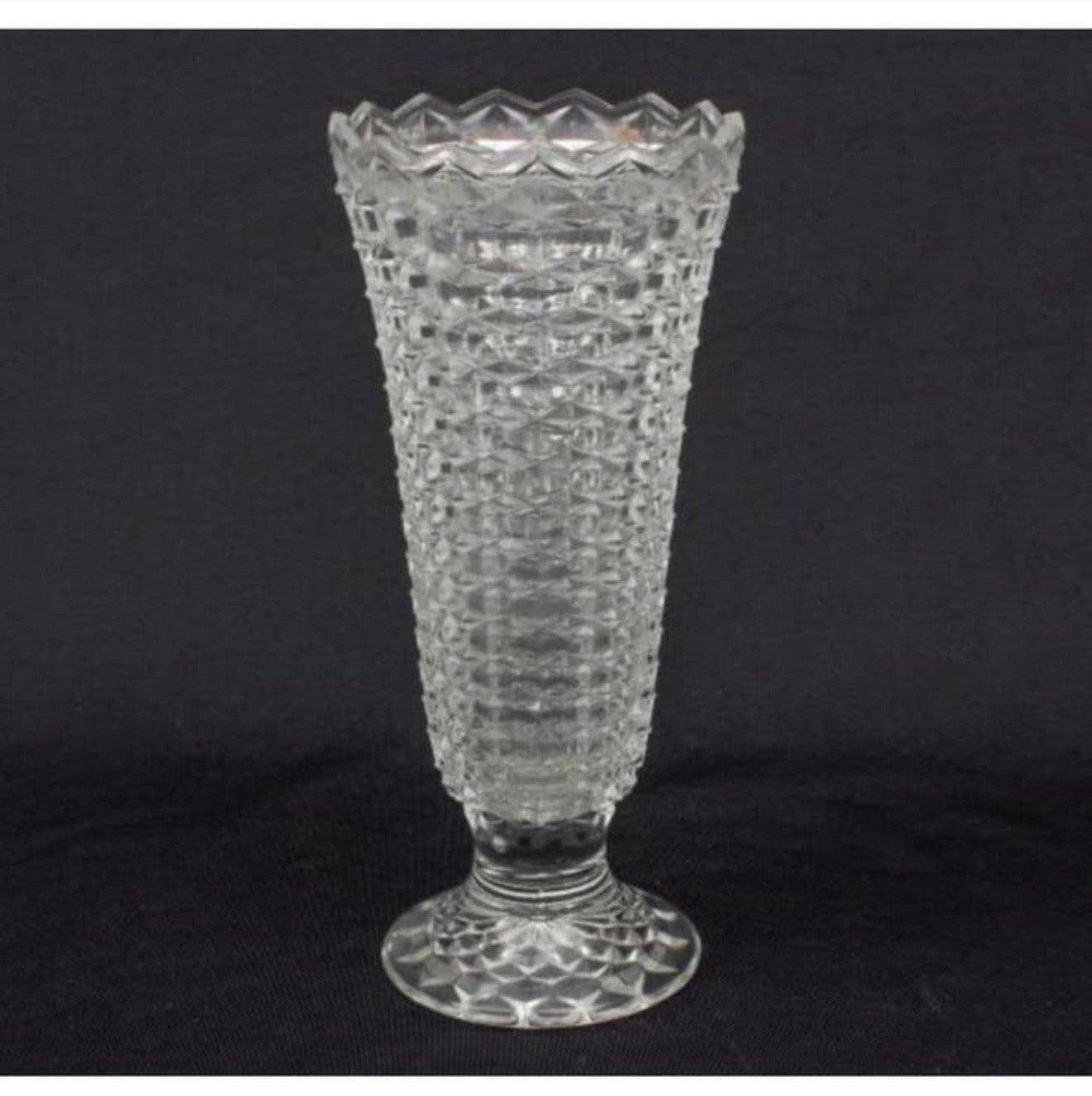 Vase en demi-cristal, pot de fleurs en cristal bords ondulés, Antiquités & Art, Enlèvement ou Envoi