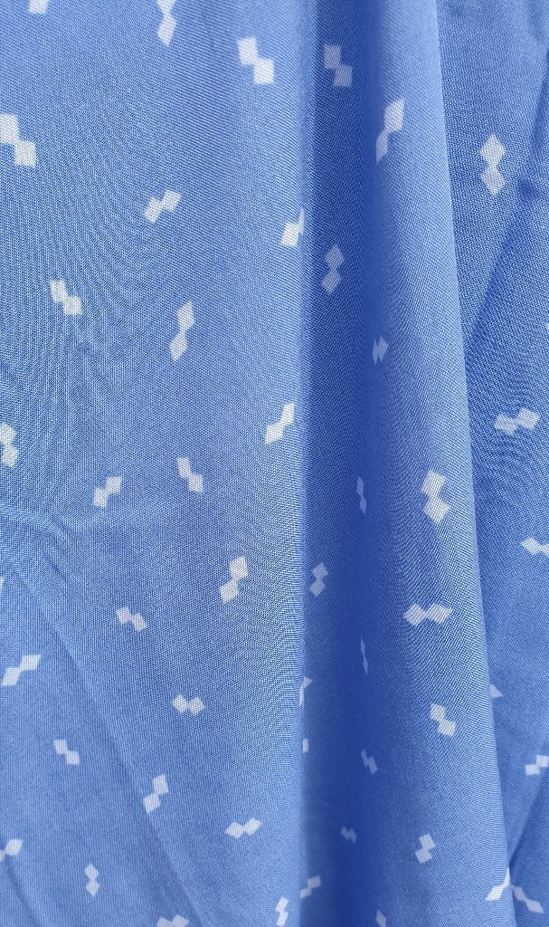 Tissu viscose été bleu clair imprimé, Hobby & Loisirs créatifs, Neuf, Enlèvement ou Envoi, Bleu, 30 à 200 cm